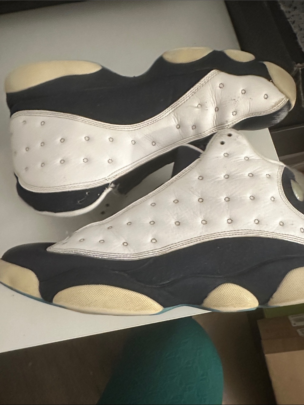 Jordan Men’s Sneakers - White / Navy / Light Blue - Picture 4 of 5